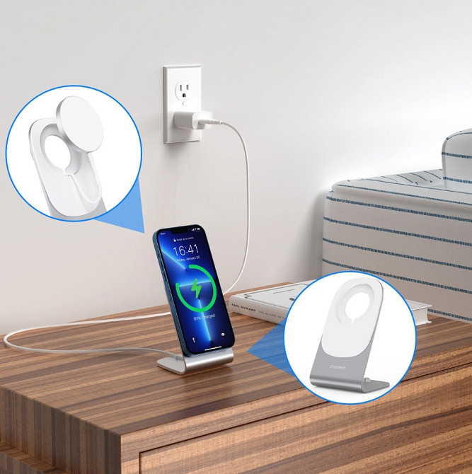 Бездротовий зарядний пристрій Choetech T518-F 15 W + підставка-тримач ( Білий ) Харьков - изображение 8