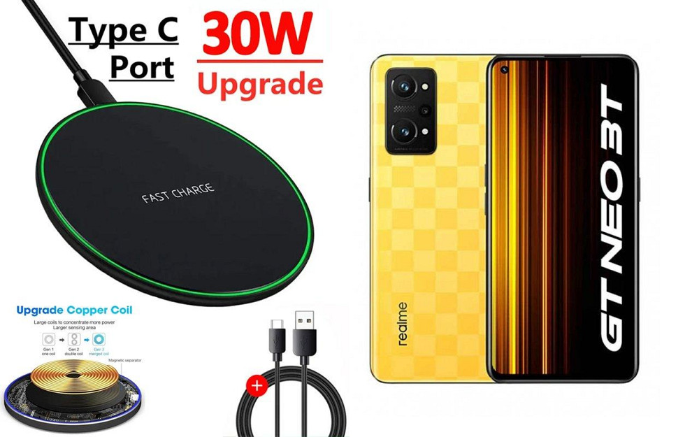 Бездротовий зарядний пристрій Copper до 30W для Motorola Edge 50, Edge 50 Ultra, USB-C, LED Київ - фото 1
