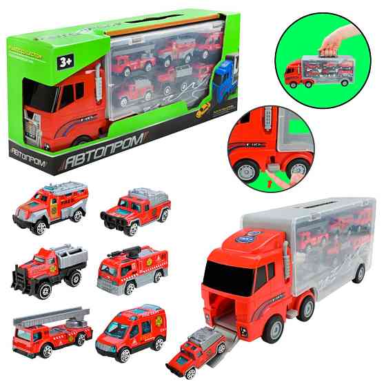 Дитячий трейлер з машинками PS006-2, 6 машинок Вінниця