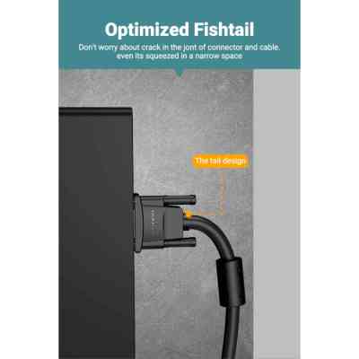 Кабель VGA 15M-15M, 2.0 м, з ферритами, чорний Vention Винница