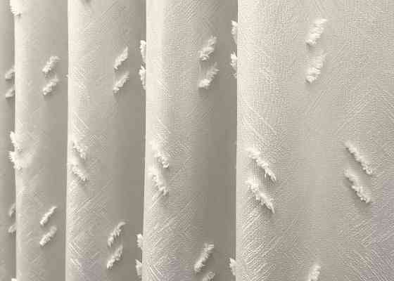 Шторная ткань Лен Букле цвет молочный 1881ш Киев