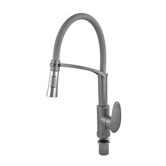 Змішувач для кухні Plamix Cezar-017 Set Graphite Refl.Black з силіконовий вилив (з підведенням) (PM0742)   ( 29654 ) Харків