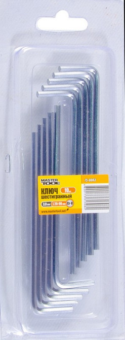 MASTERTOOL Ключ шестигранний MASTERTOOL Long Arm CrV 3,0 мм 20×98 мм набір 10 шт 75-0003 Коломия - фото 2