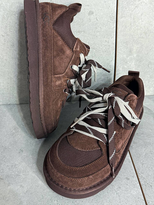 Кроссовки женские Hengji 1517-6 замшевые с двойной шнуровкой угги коричневые, 38, 24,5 см Киев - изображение 6