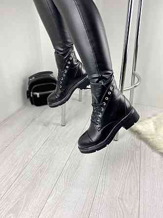 Черевики жіночі D and V чорні натуральна шкіра зима висота 13см розмір 36р. (3032) Коломыя