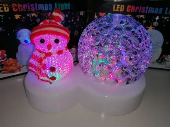Светодиодный диско шар + Снеговик, светильник новогодний Коломия