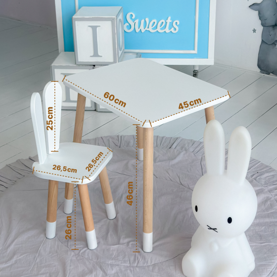 Дитячий стіл і стілець "Кролик", білий Київ