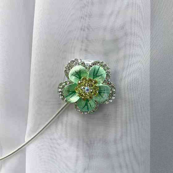 Магніти для штор та гардин "Flowers" набір 2 шт М'ятний (81-187) Київ