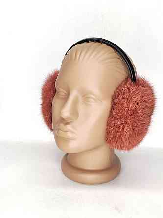 Наушники меховые детские из кролика Темный Персиковый Харьков