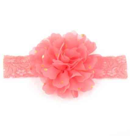 Дитяча коралова пов'язка на голову - окружність голови приблизно 40-52см, діаметр квітки 10см Київ