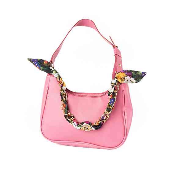 Сумка женская из искусственной кожи, сумочка с ручкой-цепочкой и ленточкой, Розовый Каменец-Подольский