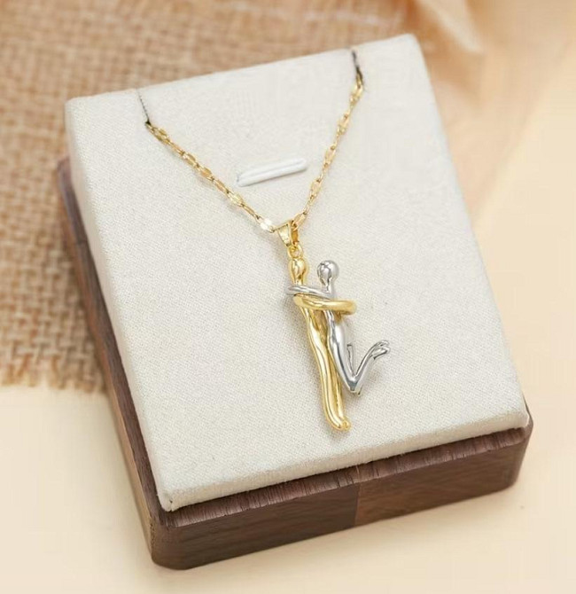 Серебристый кулон «Объятия пары» на цепочке – символ любви Киев - изображение 1