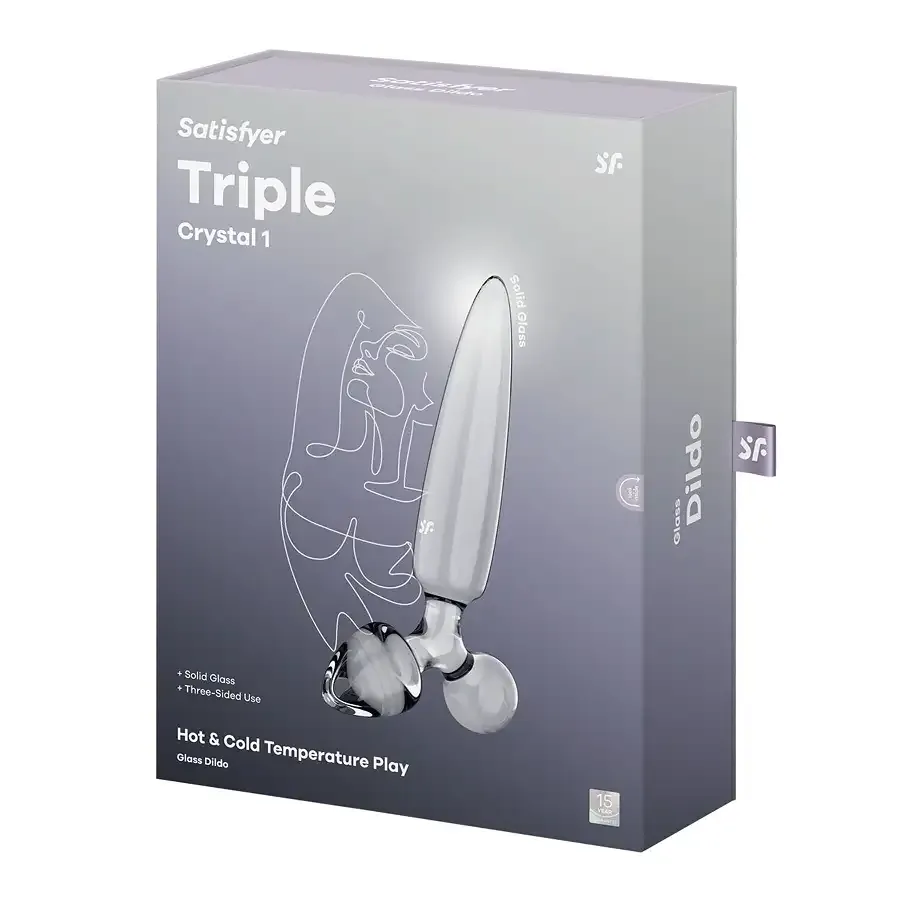 Тристоронній скляний дилдо Satisfyer Triple Crystal 1 Transparent Львів - фото 5