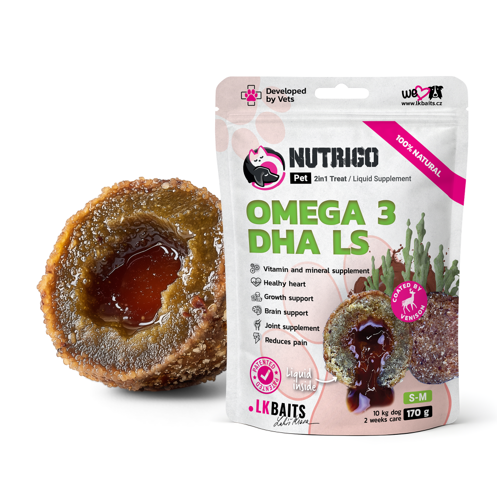 LK Baits Pet Nutrigo Omega-3 Algae S-M Функціональні ласощі для собак середніх порід з олією водоростей (Ø 20 мм), 170 г Київ - фото 1