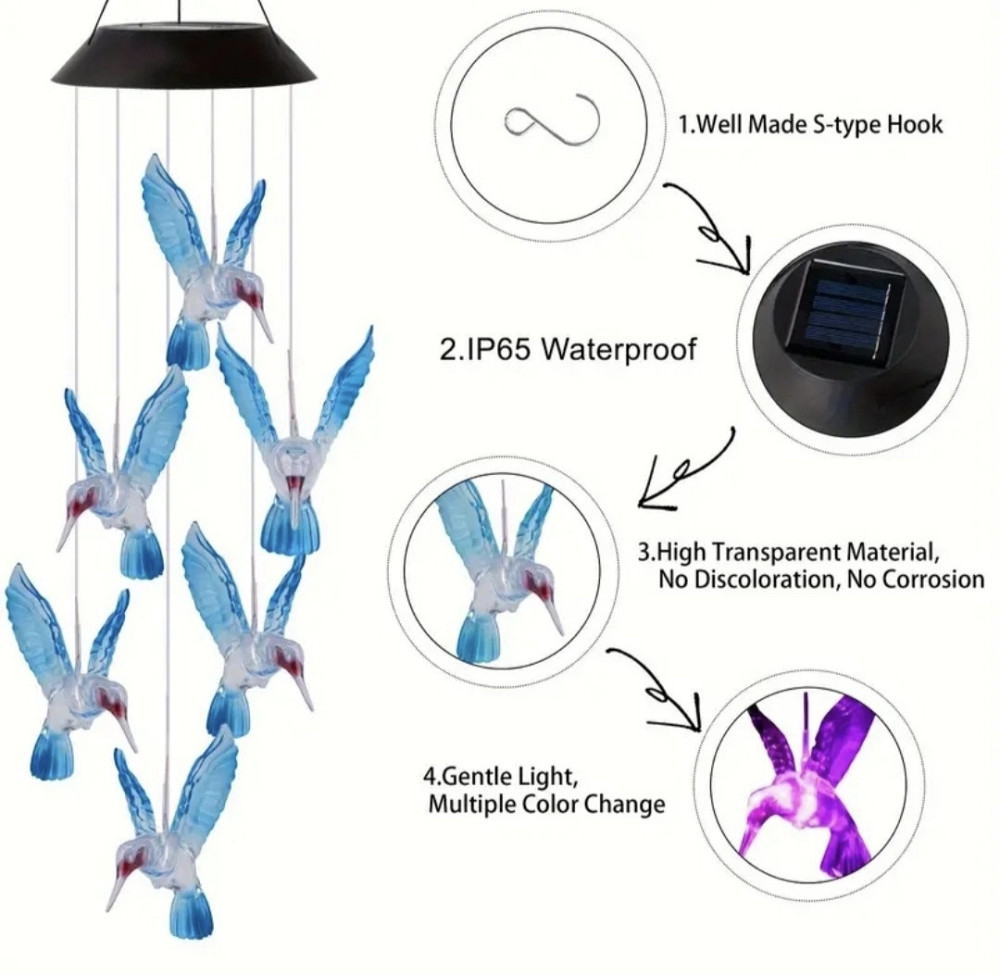 Світлодіодний вітряк на сонячній батареї 