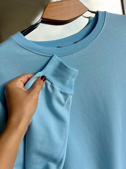 Сукня жіноча MY CITY 8211 спортивна середня довжина розрізи знизу резинка двунитка one size, блакитний, one size Київ - фото 8