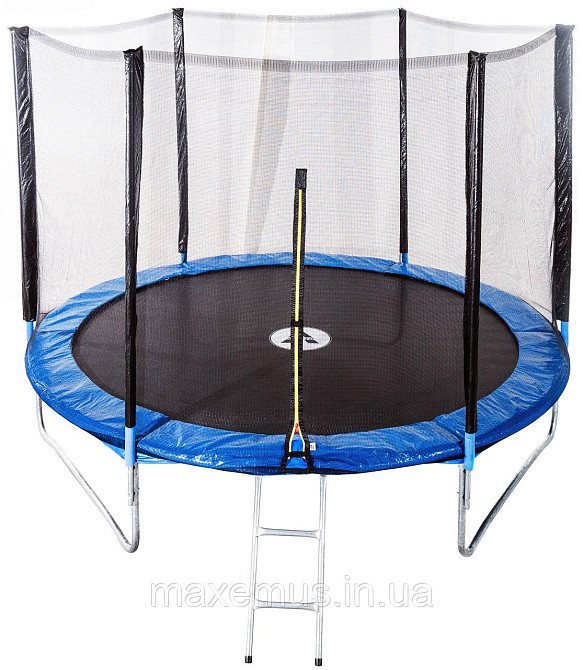 Батут детский Atleto 312 см с защитной сеткой и лестницей батут для детей садовый батут синий Мостиська - фото 13