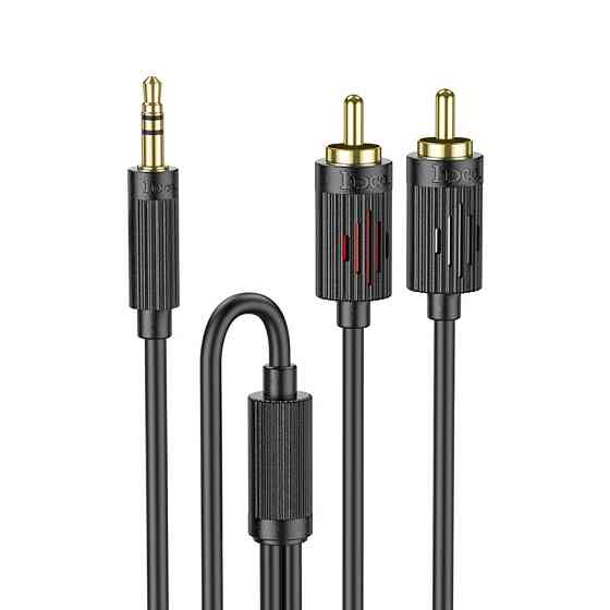 Аудiокабель HOCO UPA28 3.5mm male to double lotus RCA, 1,5m, Black Одеса