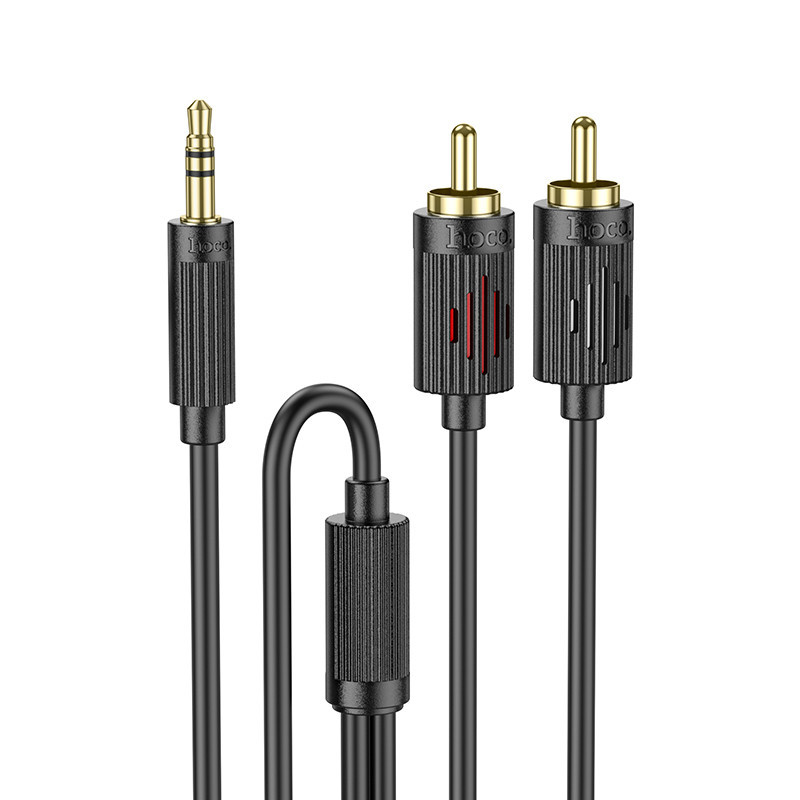 Аудiокабель HOCO UPA28 3.5mm male to double lotus RCA, 1,5m, Black Одеса - фото 1