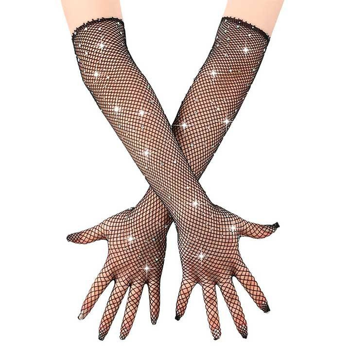 Сексуальные длинные перчатки со стразами - XS/S/M – Эротическое бельё Винница - изображение 3