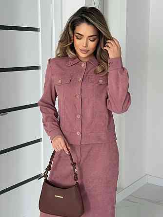 Жіночий костюм з мікровельвету Favorit 50-52, Фрезовий Київ