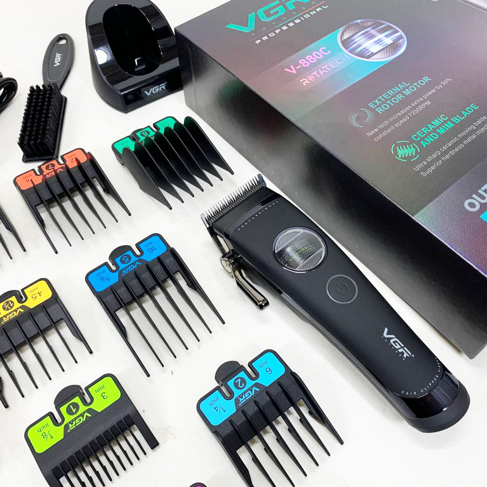 Машинка для стрижки на акумуляторі, Професійна машинка для волосся, Професійний бездротовий тример UB-74 Івано-Франківськ - фото 6