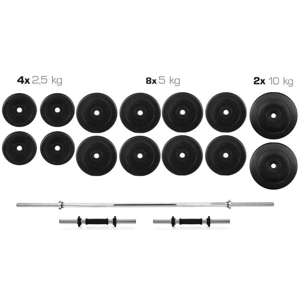 Гантелі 2 * 26 кг розбірні + Штанга 80 кг пряма фіксована складальна комплект набір для дому Київ - фото 1