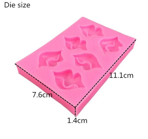 Молд силиконовый Губы 76 на 111 мм розовый Киев - изображение 2