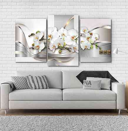 Модульная картина Цветы Абстракция Орхидея (53х100 см) Art-219_3 Киев