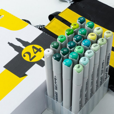 Художественный маркер Arrtx Спиртовые Oros ASM-03GN 24 цвета, зеленые оттенки (LC302512) Винница - изображение 5