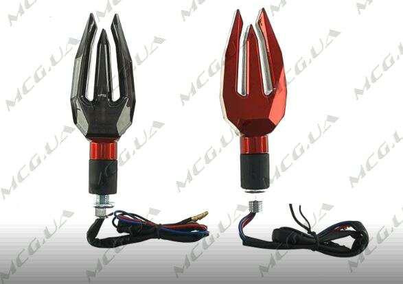 Поворот світлодіодний, тризуб (LED, червоний, тюнінг) JS Київ - фото 1