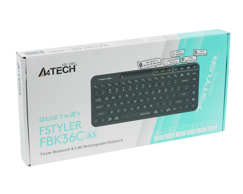 Клавіатура бездротова A4Tech FBK36C AS Black Чорний Харків - фото 7
