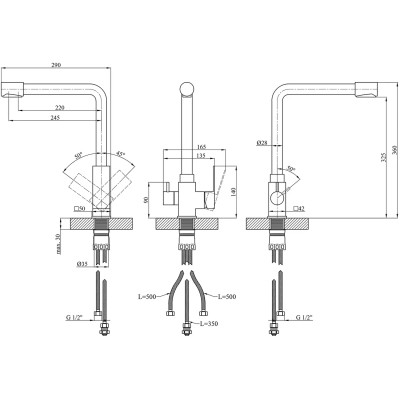 Змішувач Kroner Kubus-SCH03810 (CV027939) Вінниця - фото 9
