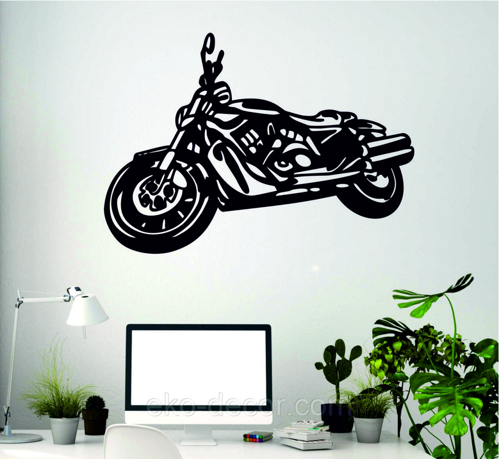 Декоративне настінне Панно «Мотоцикл» Декор на стіну 90*64 см, Чорний Київ - фото 7