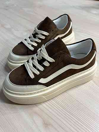 Кеды женские Hengji 707-7 замшевые на высокой платформе коричневые, 39, 25 см Киев