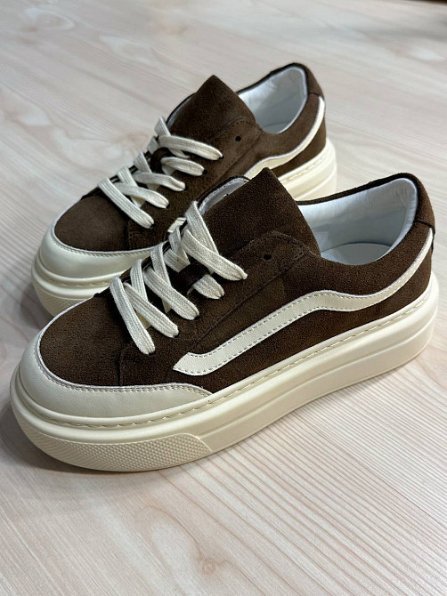 Кеды женские Hengji 707-7 замшевые на высокой платформе коричневые, 39, 25 см Киев - изображение 1