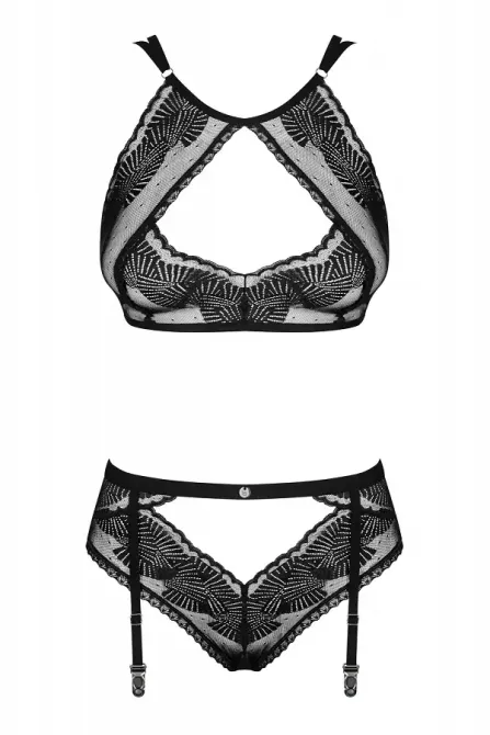 Комплект Obsessive Allastia 2-pcs set black L/XL Львов - изображение 4