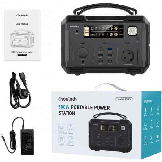 Зарядна станція Choetech BS004 500Вт (484Вт/г) QC 3.0, USB-C PD100 Вт Киев