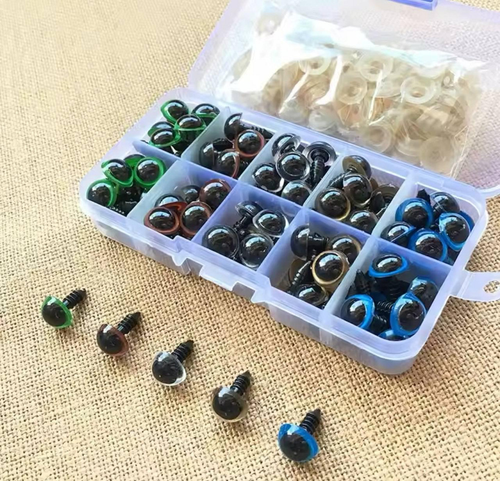 Набор глаз для игрушек 8мм 5 цветов винтовые с фиксатором 100шт. Киев - изображение 1