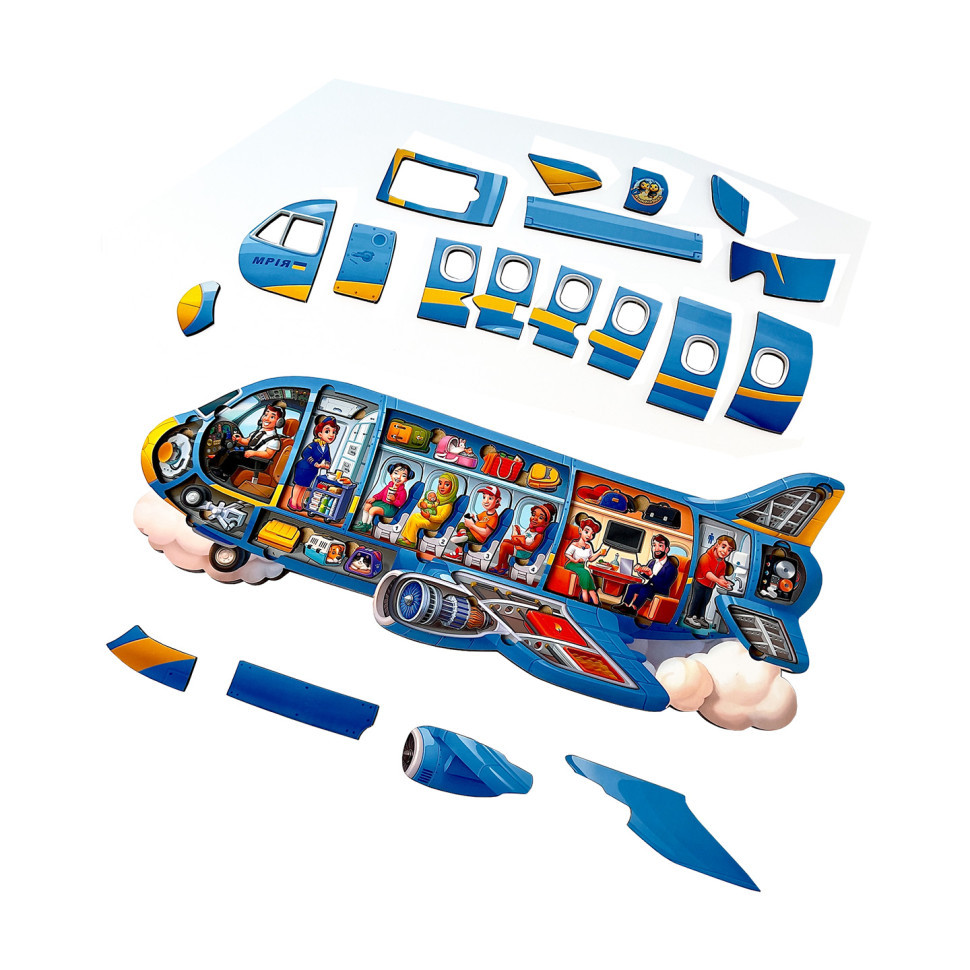 Дерев'яний Пазл-вкладиш "Літак" Ubumblebees PSF161 Вінниця - фото 1