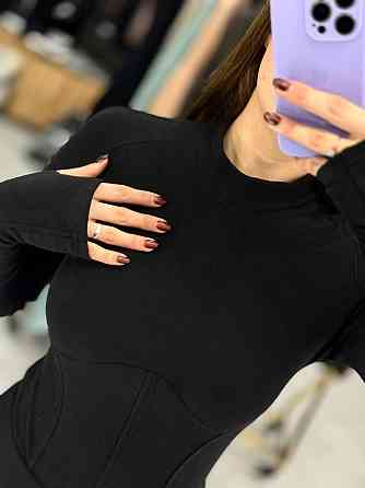 Жіночий базове тепле боді з турецького мікрофлісу Чорний, 44 Одеса