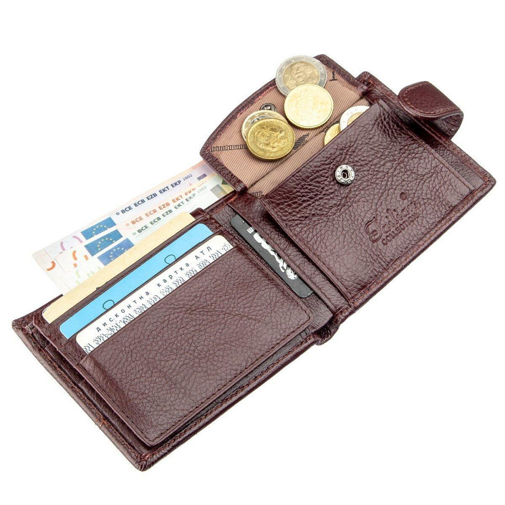 Кошелек горизонтальный мужской флотар кожаный Коричневый (TAILIAN) Киев - изображение 2