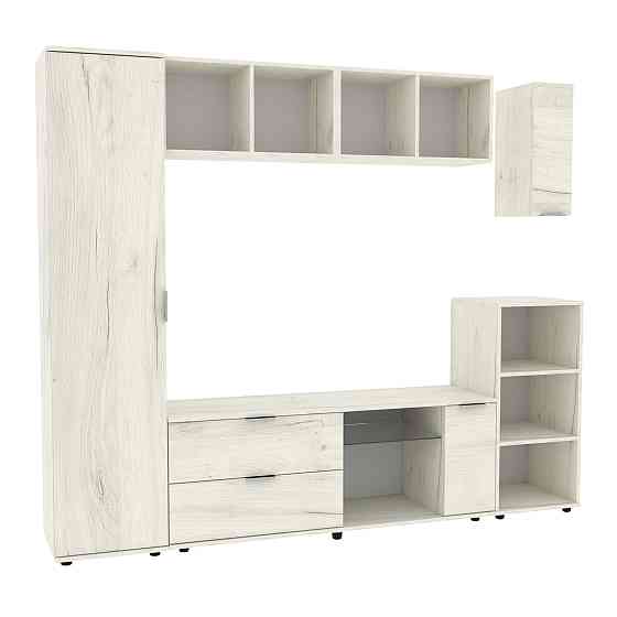 Стенка в гостиную Ketrin-1, Дуб Крафт Білий, 2240х425х1880 Львов