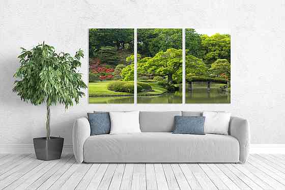 Модульная картина в гостиную / спальню   Зелений парк      ART-048_3A 100х150 см Киев