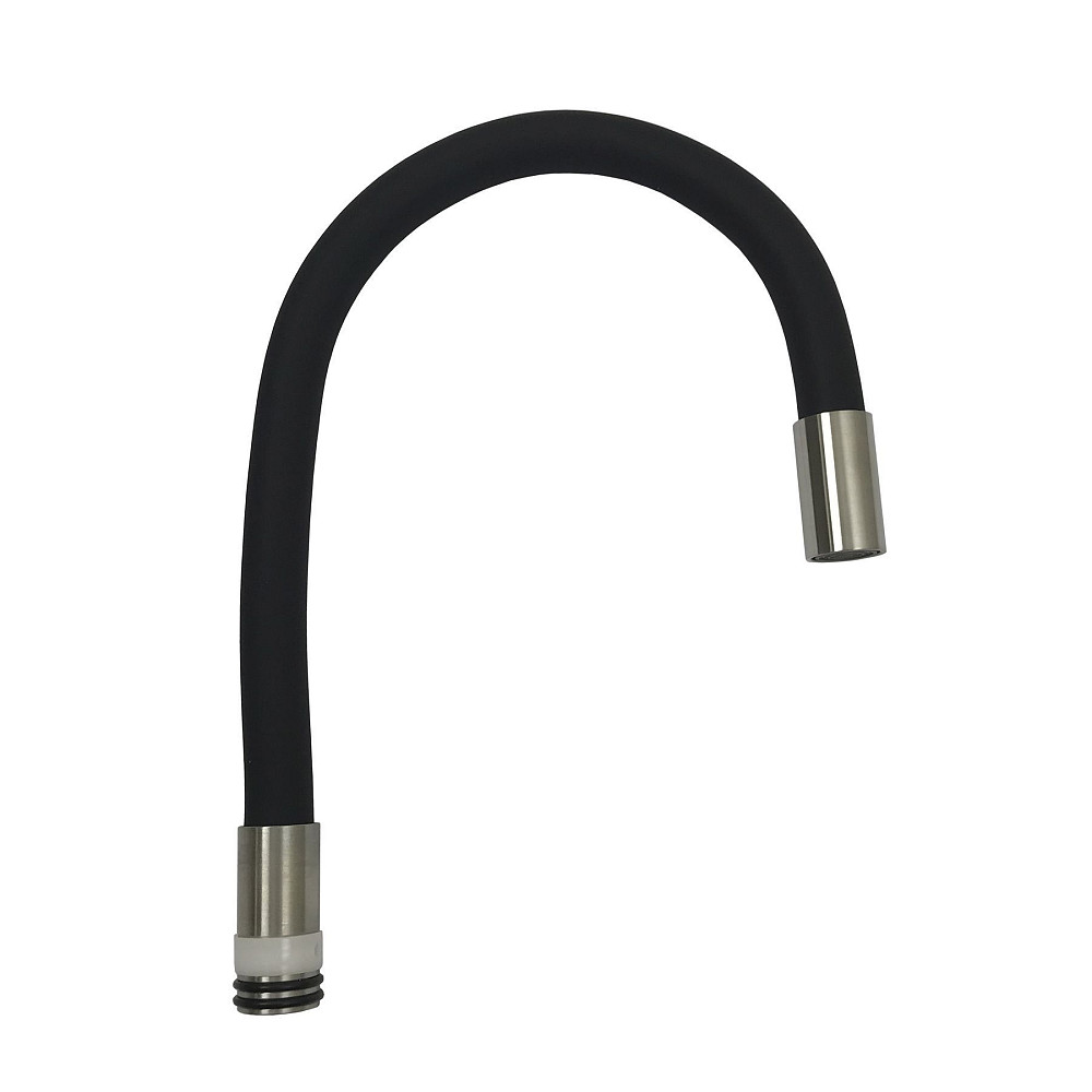 Вилив змішувача SPLR-1-BL для кухні SUS304 Гофрований , силікон ЧОРНИЙ , монтаж в корпус Луцьк - фото 1