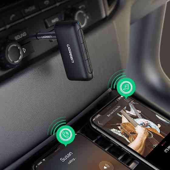 Bluetooth 5.0 приймач UGreen CM276 з AUX-виходом, мікрофоном для автомагнітол, дом.театров 70303 Николаев