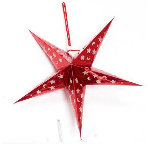 Звезда на елку из картона 45 см красный Киев - изображение 2