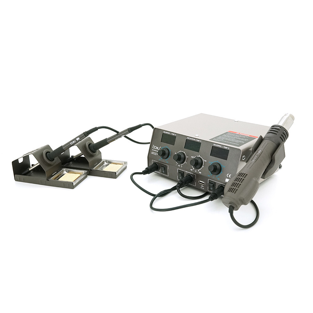 Паяльная станция BAKKU BA-603D+ цифровая индикация, фен, два паяльника (370*280*160) 4.35 кг Киев - изображение 6