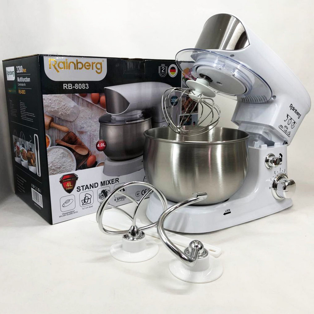 Тестомес для приготовления теста Rainberg RB-8083 3200 Вт, Бесшумный кухонный комбайн XZ-58 Львов - изображение 7