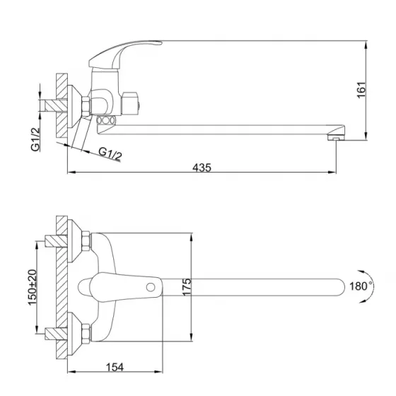 Смеситель для ванны с душевым гарнитуром Frap F2236 хром Киев